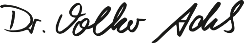 Unterschrift von Dr. Volker Adels